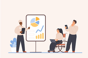 Inclusive business presentation, a Person Illustration by Lemberg Vector
