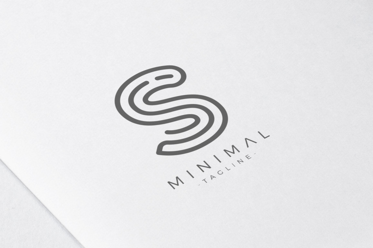 Minimal Line Initial Letter S Logo, an Education Illustration by Woo Graphics (Photo 2 of 2)