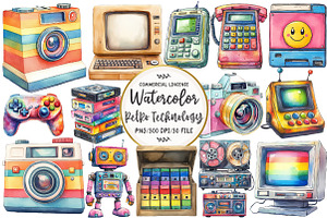Retro Technology Sublimation Clipart, an Illustration by OK Design