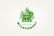 deer in the forest line art logo, a Branding & Logo Template by Blazybone (Thumbnail 1 of 2)