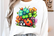 Watercolor Spring Ladybug Clipart, an Illustration by SinaCreation (Thumbnail 4 of 8)