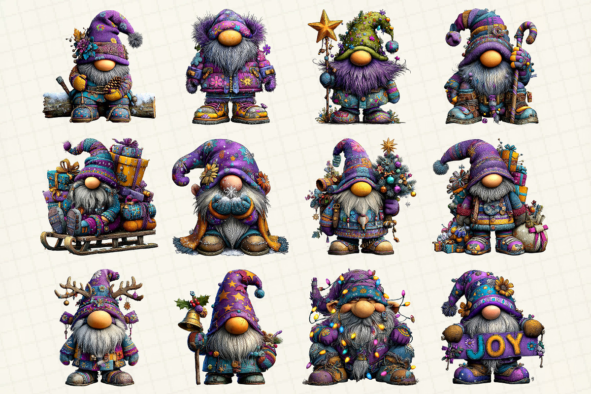 Winter Christmas Gnome Clipart, an Illustration by DreamCafeArt (Photo 4 of 6)