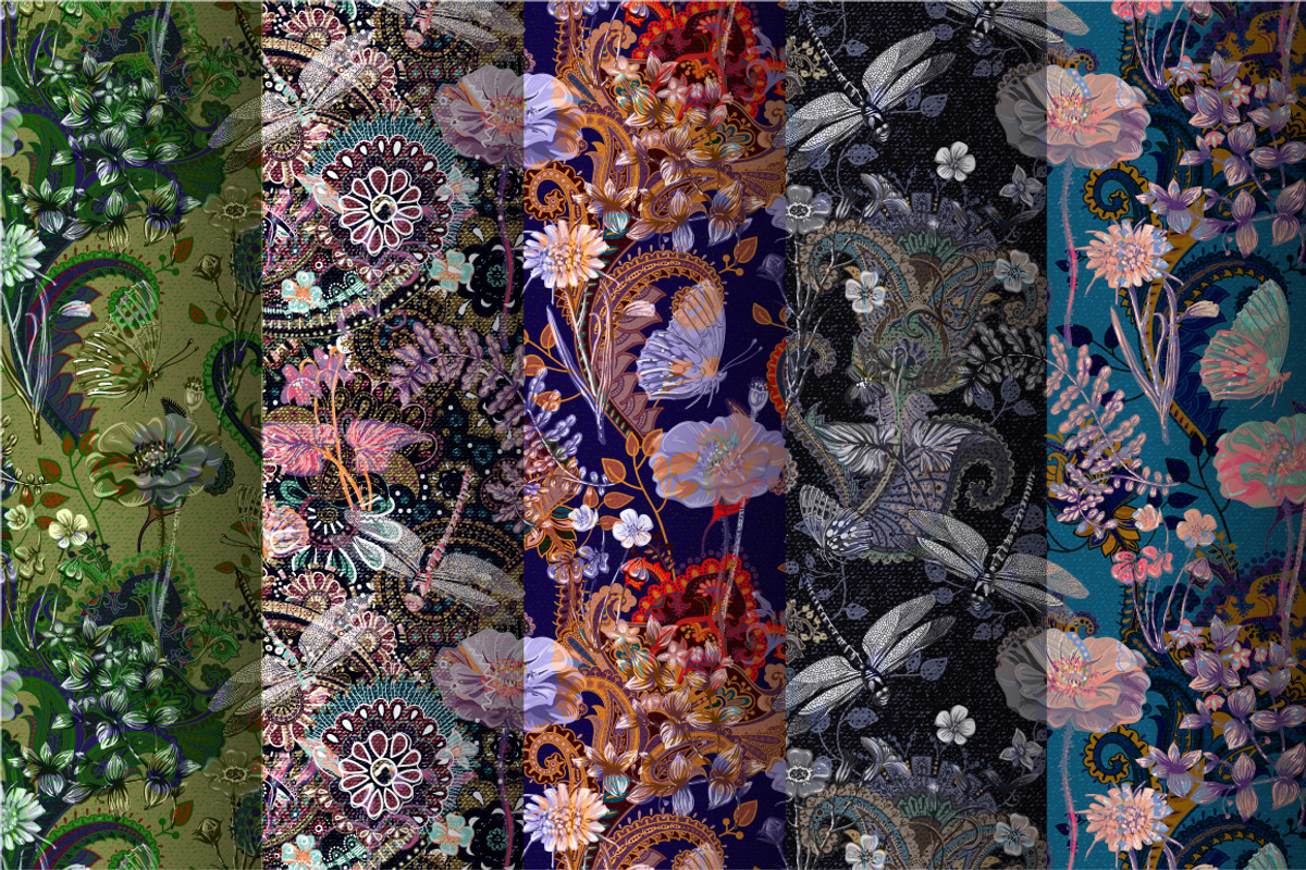 5 Seamless floral patterns, a Pattern Graphic by Sunny_Lion (Photo 1 of 6)