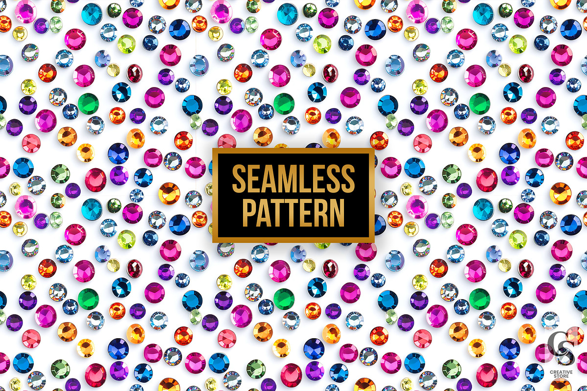 Colorful Rhinestone Seamless Pattern, a Pattern Graphic by Creative Store (Photo 4 of 5)