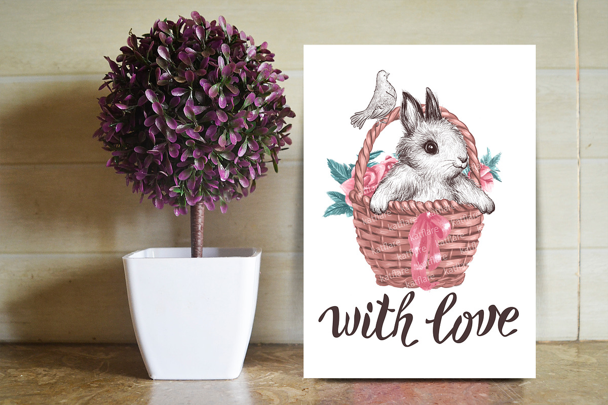 Valentine bunny kit, an Animal Illustration by Funnystore (Photo 14 of 14)
