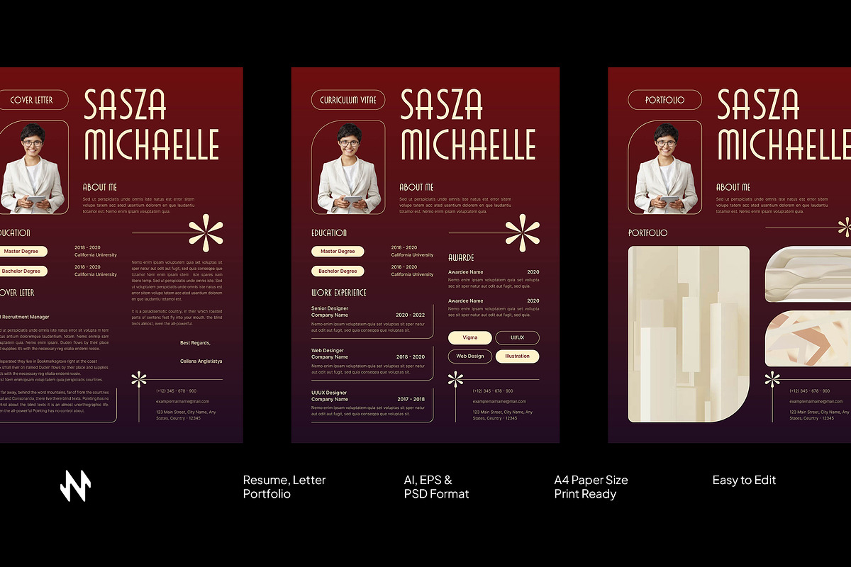 Retro Red Resume Template