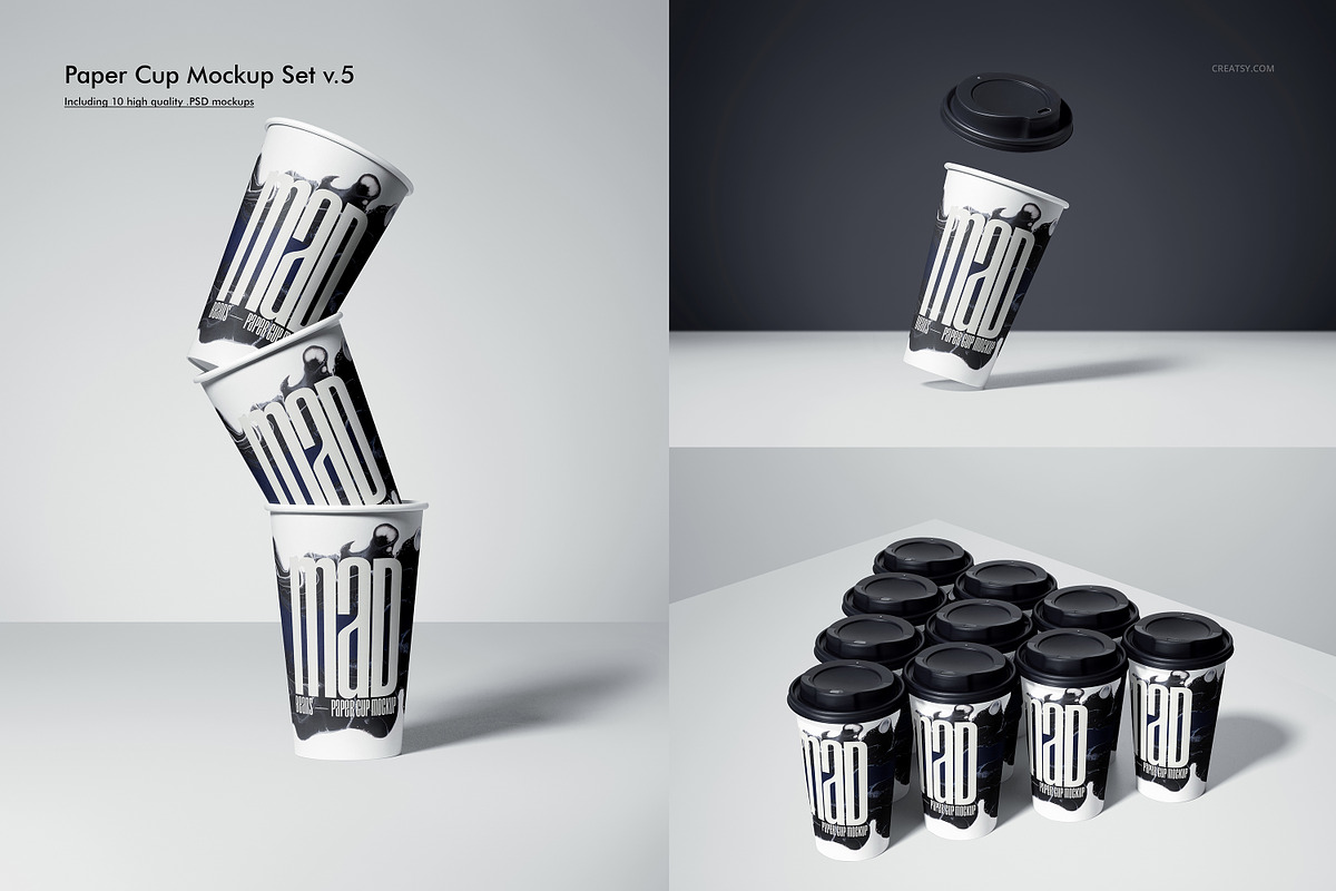 Paper Cup Mockup Bundle, a Cups & Container Mockup by creatsy5 (Photo 22 of 36)
