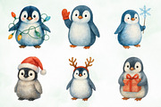 Watercolor Cute Christmas Penguins, an Illustration by Creative Art (Thumbnail 10 of 10)