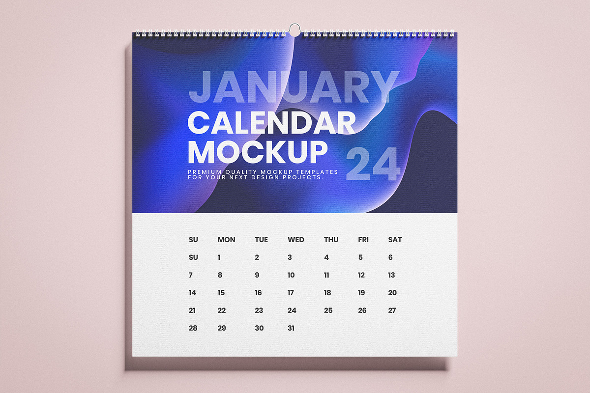 Customizable Calendar Mockup, a Print Template by Designer Dude