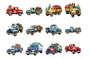 Christmas Trucks Clipart, an Illustration by Design Market (Thumbnail 4 of 4)