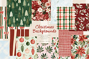 100 Christmas Backgrounds, a Background Graphic by PeDe Designs (Thumbnail 1 of 17)