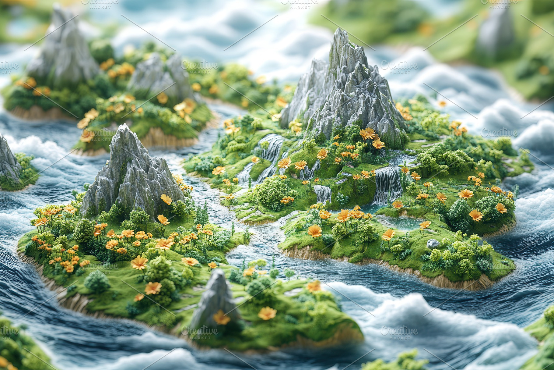 Stunning miniature landscape showcas, a Photo by Tanuart