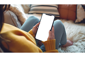 Woman Sitting at Table Holding Cell, a Technology Photo by CREATIVEDEF
