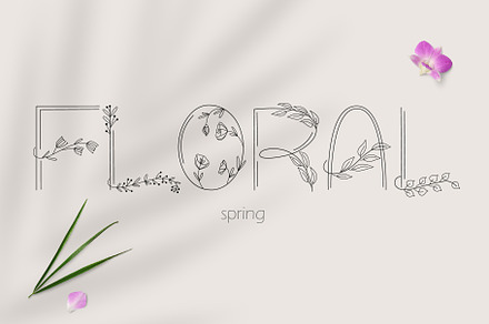 Floral Spring. Display font.