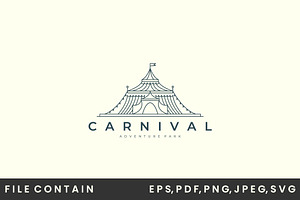 circus tent line art logo vector, a Branding & Logo Template by SD 22
