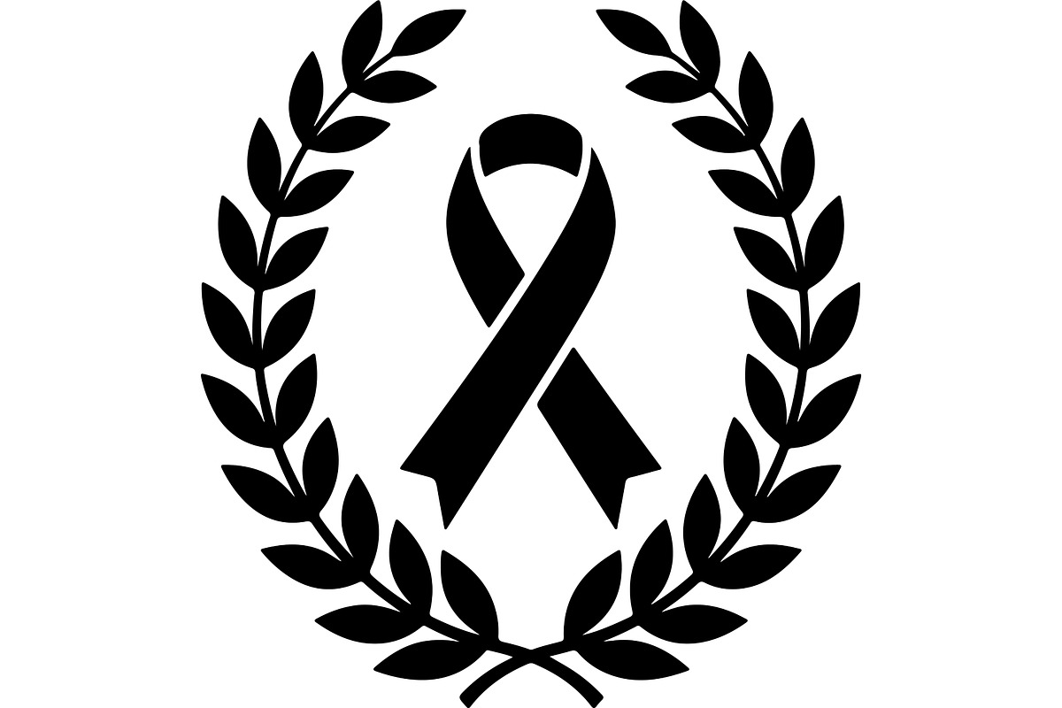 Black Ribbon Laurel Wreath, a Decorative Illustration by balal (Photo 5 of 15)
