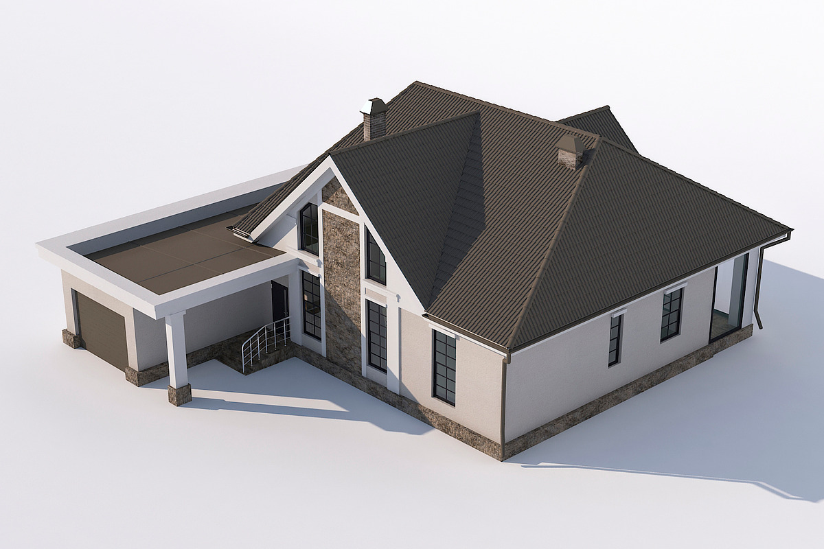 House with attic, an Architecture 3D Model by profdesign (Photo 12 of 18)