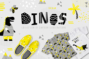 Dinos. Yellow design set., an Animal Illustration by kuchuk_design (Thumbnail 1 of 9)