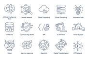Digital Technology Icons Line Style, an Outline Icon by Ghagra (Thumbnail 2 of 3)