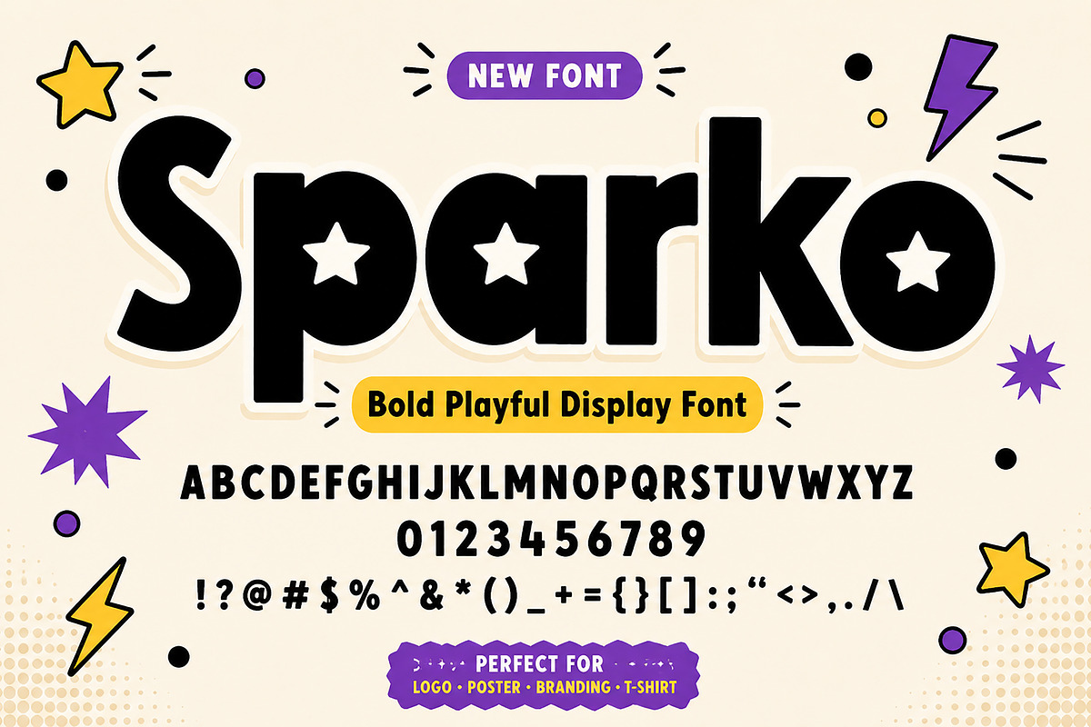 Sparko – Bold Playful Display Font, a Serif Font by Wow Magic (Photo 1 of 5)