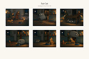 Fat Cat Illustrations, Set 30, an Animal Illustration by LanternkinStudio (Thumbnail 8 of 14)