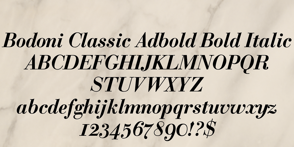 Bodoni Classic Adbold, a Serif Font by Wiescher-Design (Photo 5 of 5)