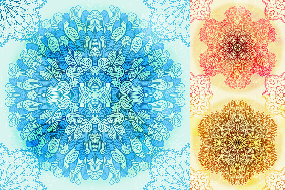 15 Floral Symmetry Patterns. Set #2 preview 2