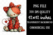 Valentine Cat Clipart, an Illustration by Designking (Thumbnail 4 of 5)