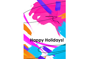 Happy Holidays Abstract Postcard