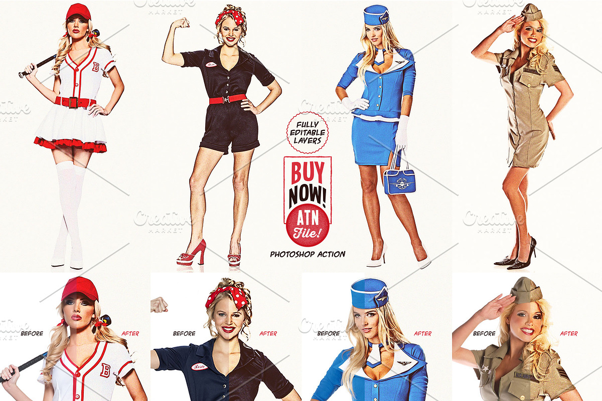 50s Painting Effect Photoshop Action, an Action Add-On by The Design For Co. (Photo 4 of 8)