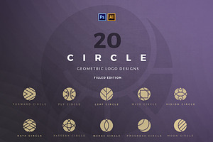 20 Circle Geometric Logos - Filled