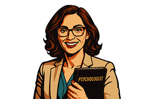 psychologist woman holding clipboard, a Healthcare Illustration by AlexArt