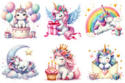 Unicorn Birthday Sublimation Clipart, an Illustration by Sublimation Artist (Thumbnail 2 of 6)
