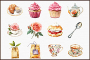 Watercolor Tea Time Clipart Set, an Illustration by Sublimation Artist (Thumbnail 3 of 6)