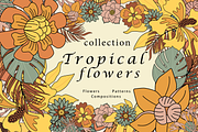 Tropical Flower Pattern Retro Summer, a Pattern Graphic by Trendingdigital (Thumbnail 1 of 21)