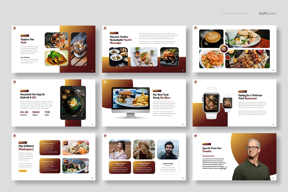 Food & Restaurant Keynote Template, a Presentation Template by fluffstudio (Photo 5 of 6)