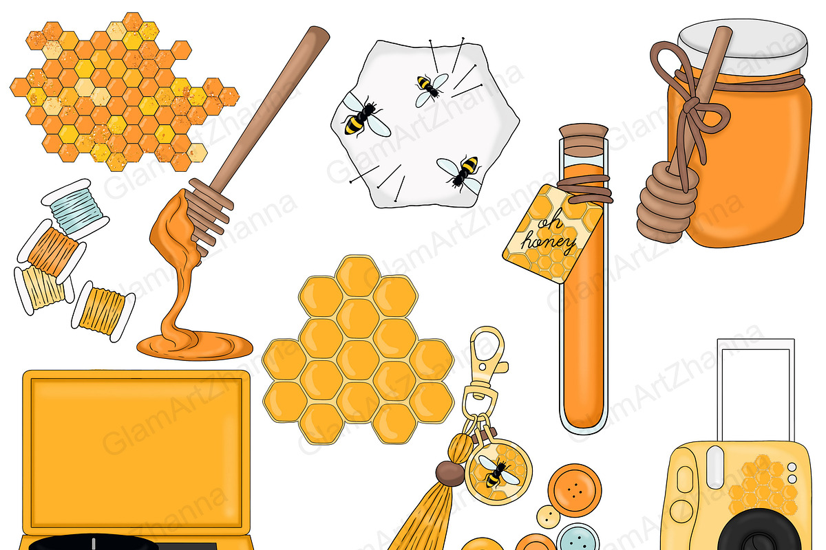 Honey Clipart, a Food Illustration by GlamArtZhanna (Photo 3 of 4)