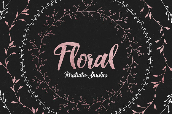Floral Illustrator Pattern Brushes preview 2