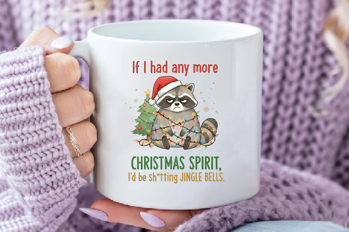 Grumpy Raccoon Christmas PNG, an Illustration by Daily.Designs (Photo 4 of 6)