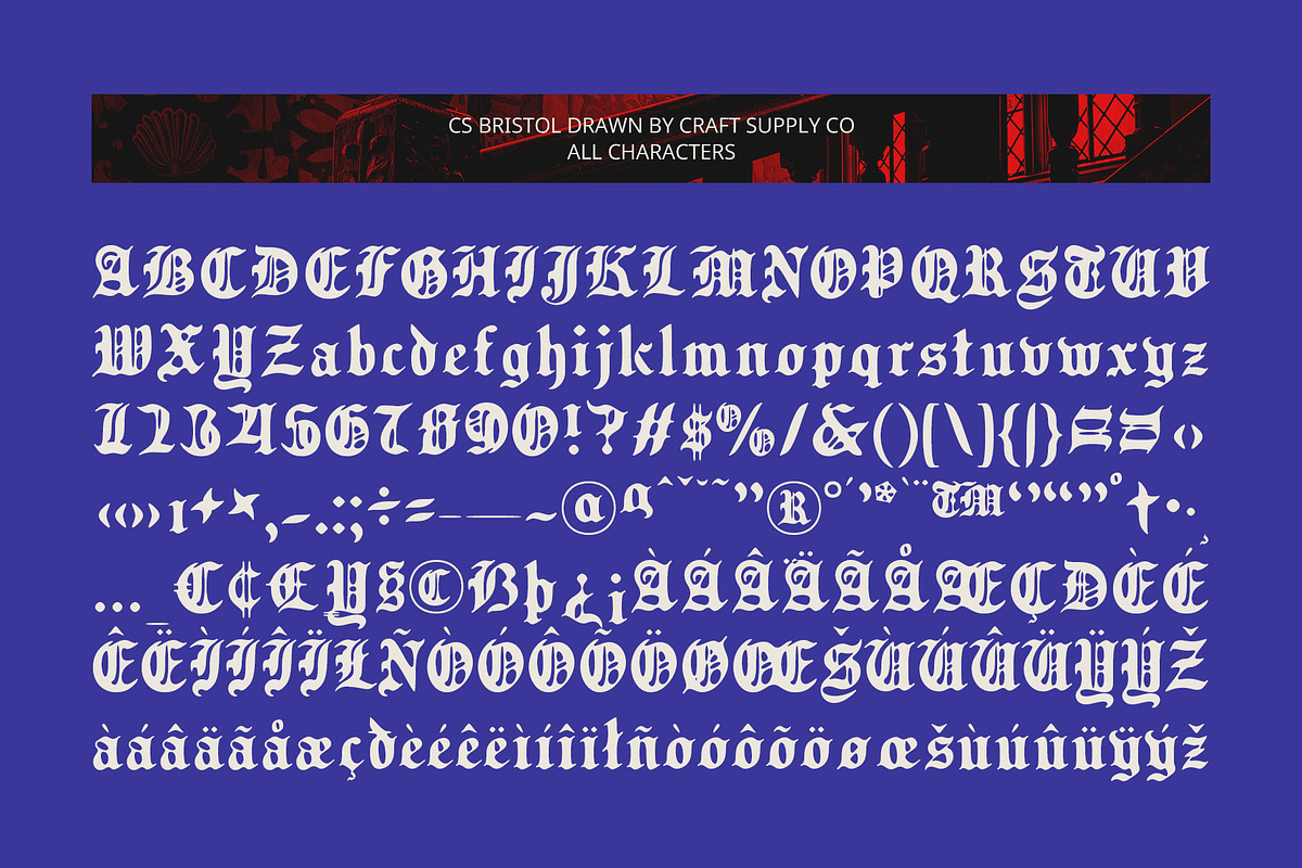 CS Bristol Drawn, a Blackletter Font by Craft Supply Co. (Photo 8 of 8)