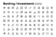 Banking & investment icons, an Outline Icon by AIWD (Thumbnail 2 of 2)