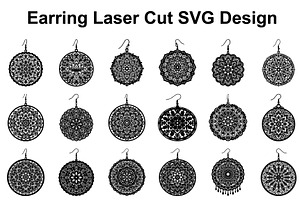 Mandala Earring SVG Bundle, an Object Graphic by musafir_fashion