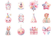 Watercolor Cute New Year Clipart, an Illustration by Designking (Thumbnail 3 of 5)