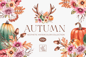 Autumn Watercolor floral collection