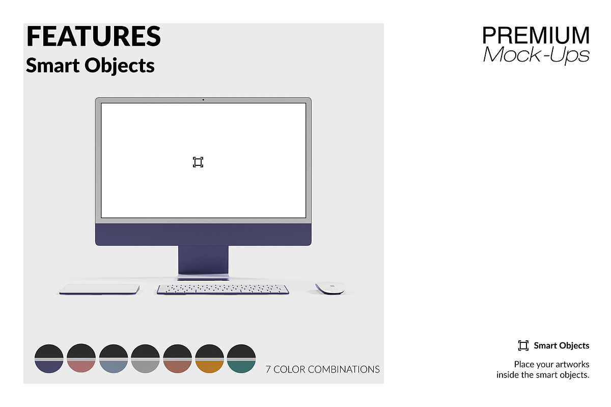 Apple iMac 24” M1 Mockups, a Device Mockup by mock-ups (Photo 4 of 13)