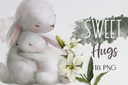 Sweet Hugs, an Animal Illustration by Eve Farb (Thumbnail 2 of 5)