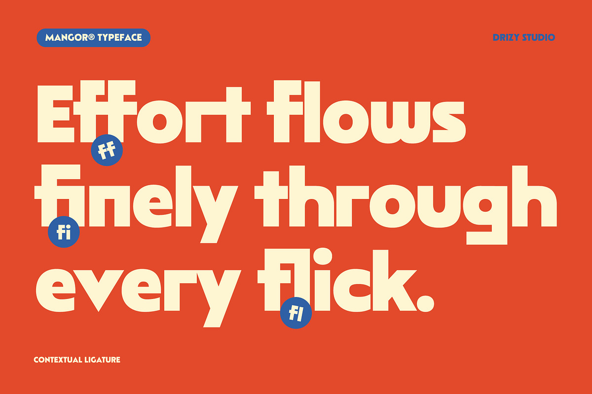 Mangor – Geometric Groove Display, a Sans Serif Font by Drizy (Photo 5 of 10)