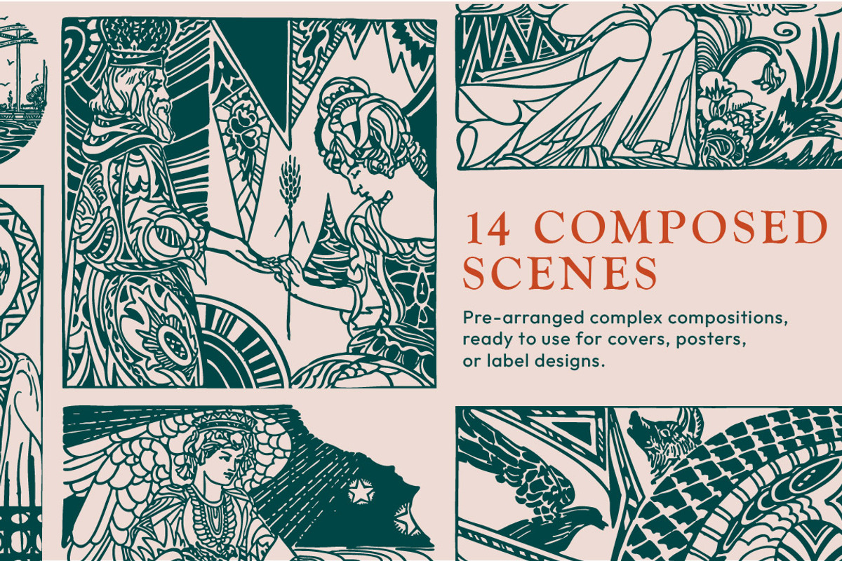 Folk Fables – 150 Illustration Set, a Decorative Illustration by JuliBelushi (Photo 7 of 14)