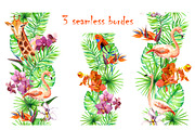 Exotic flowers watercolor clipart, an Animal Illustration by Where summer is (Thumbnail 6 of 7)