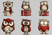 Whimsical Valentine Day Owl Clipart, an Illustration by Sublimation Artist (Thumbnail 4 of 6)